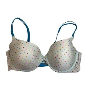 Victoria’s Secret 36D Demi Bra Push-Up Lined T-Shirt Coverage Underwire Dots